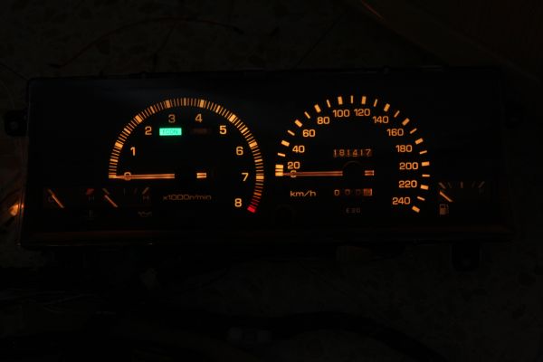 OEM gauge cluster illuminated
my bulbs are decades old and I removed the blue plastic diffuser caps
